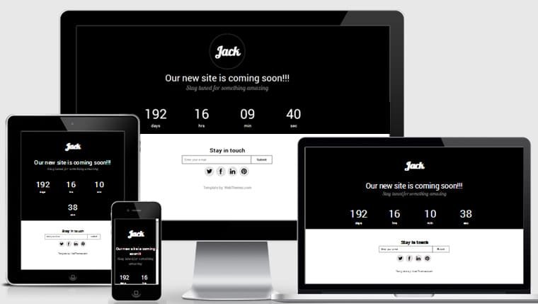 Coming Soon Responsive Theme – Jack